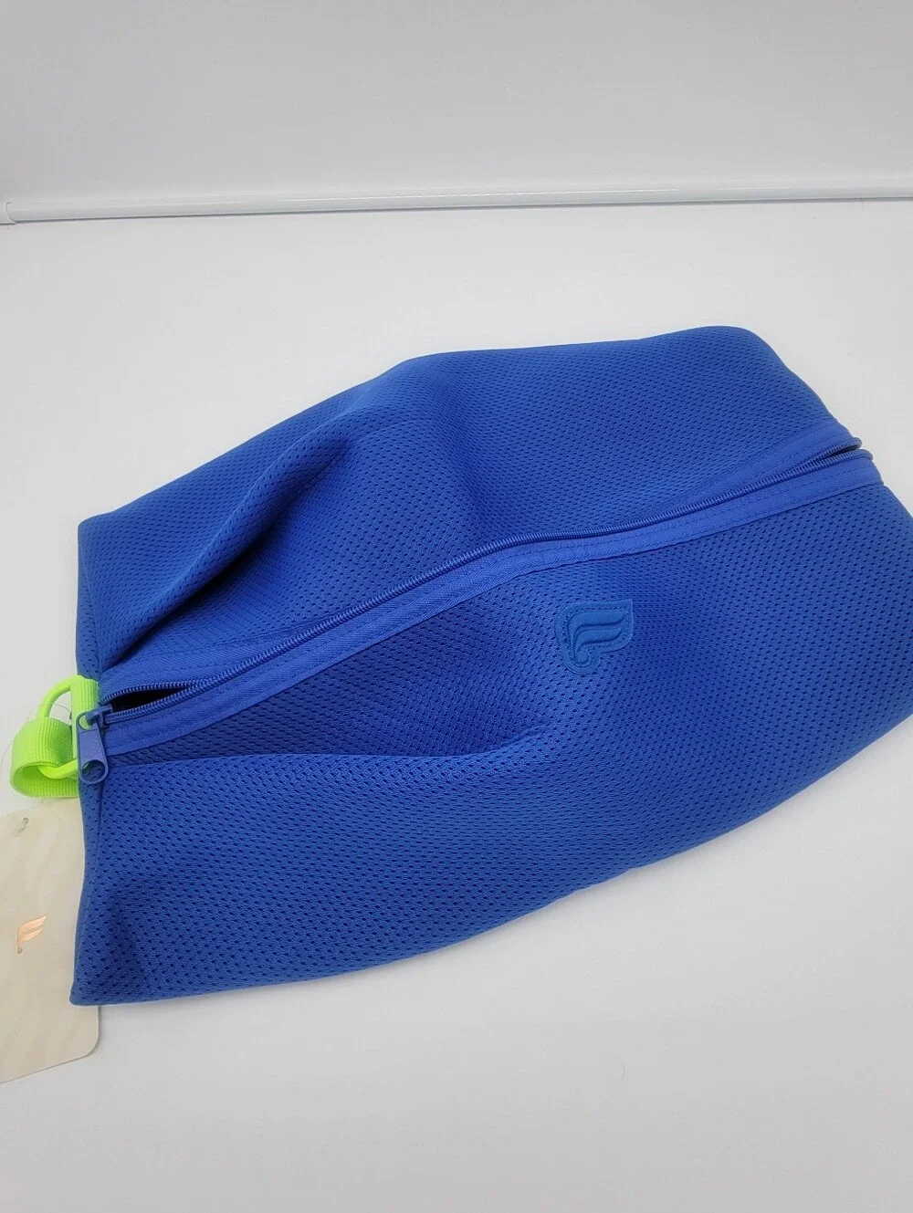 Royal Blue Neoprene Travel Pouch with Lime Zipper Tab